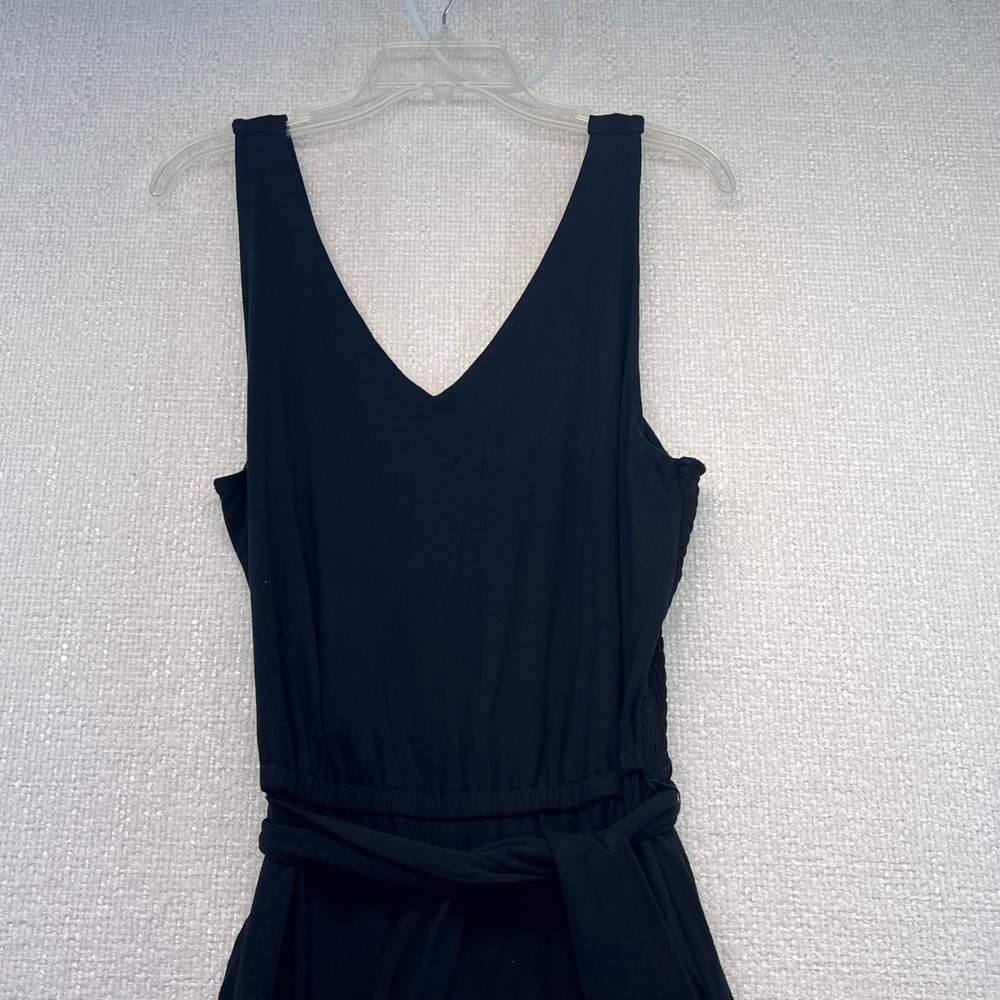J Jill Sleeveless Jumpsuit Women's Black V-Neck Wide Leg Flowy Casual - Picture 3 of 13